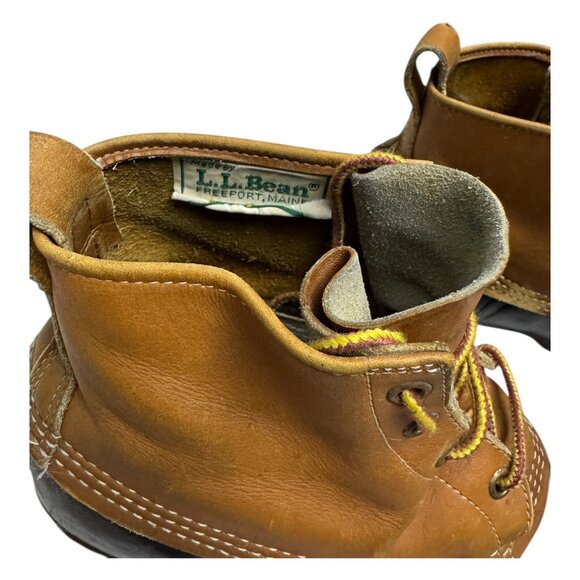 LL BEAN Vintage MAINE HUNTING SHOE 90s Waterproof Leather Boots Mens 7 US - Picture 4 of 6